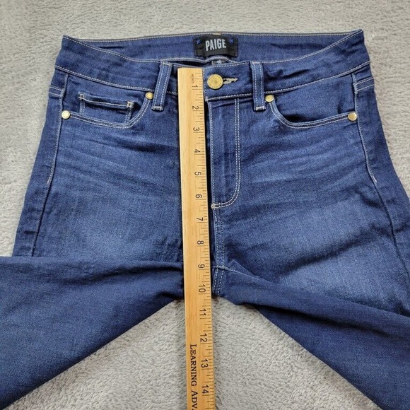Paige Hoxton Ankle Jeans Womens 26 Blue Mid Rise Skinny Designer Measures 27X27 - Picture 5 of 13